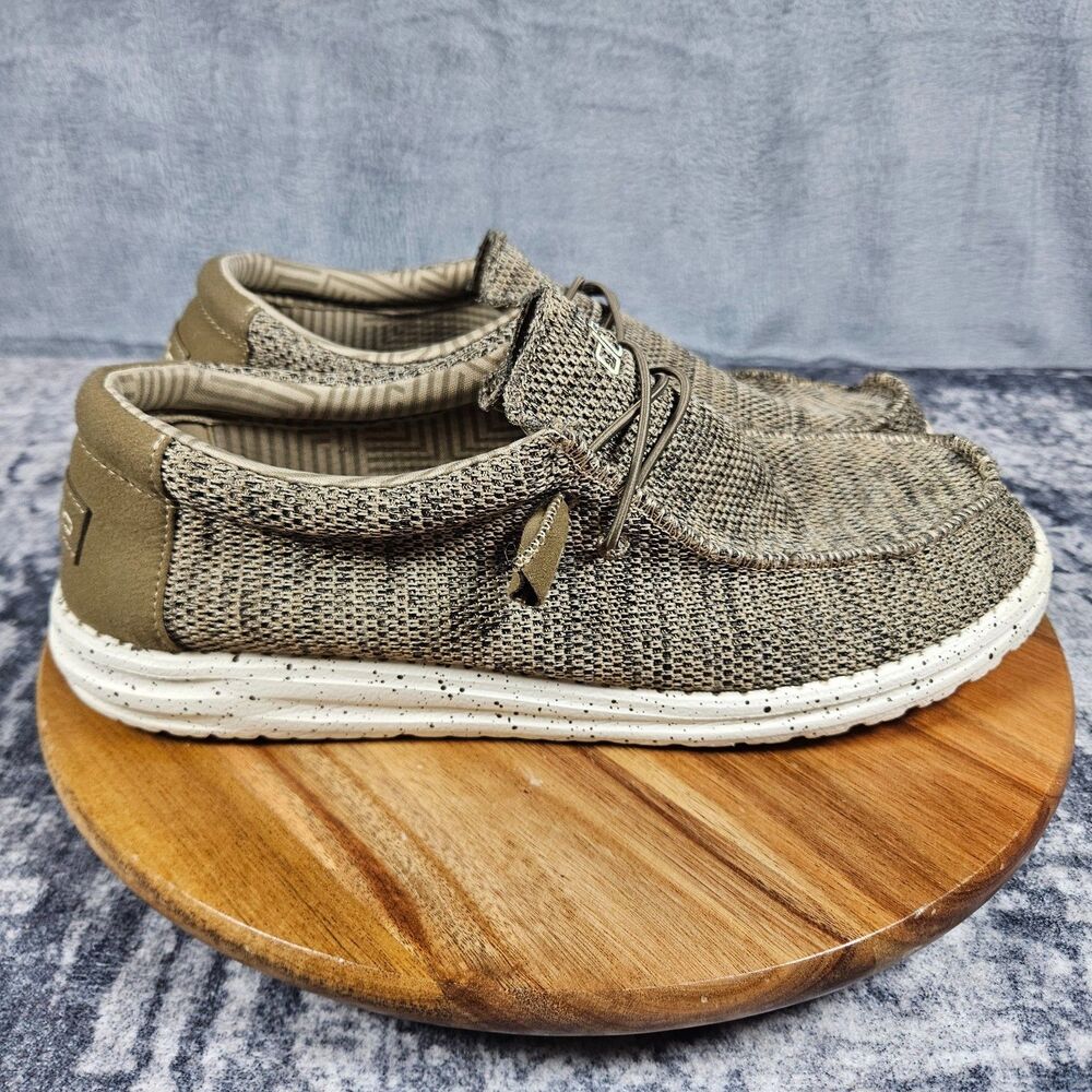 Hey Dude Wally Sox Loafers Mens Size 12 Brown Stretch Slip On Lightweight Shoes